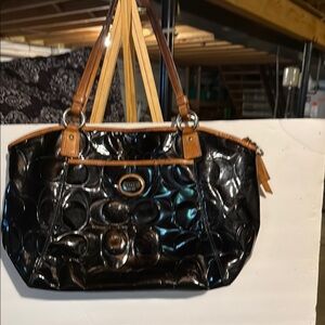 Coach Black and Tan Shoulder Bag